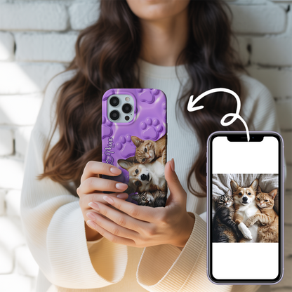 Custom Pet Cat Phone Case – Pet Portrait Case for Cat Dads and Moms – Custom Gift Idea THUC99M17