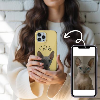 Custom Pet Cat Lover Phone Case – Custom Cat Photo Gift – Personalized Cat Cover THUC99M12