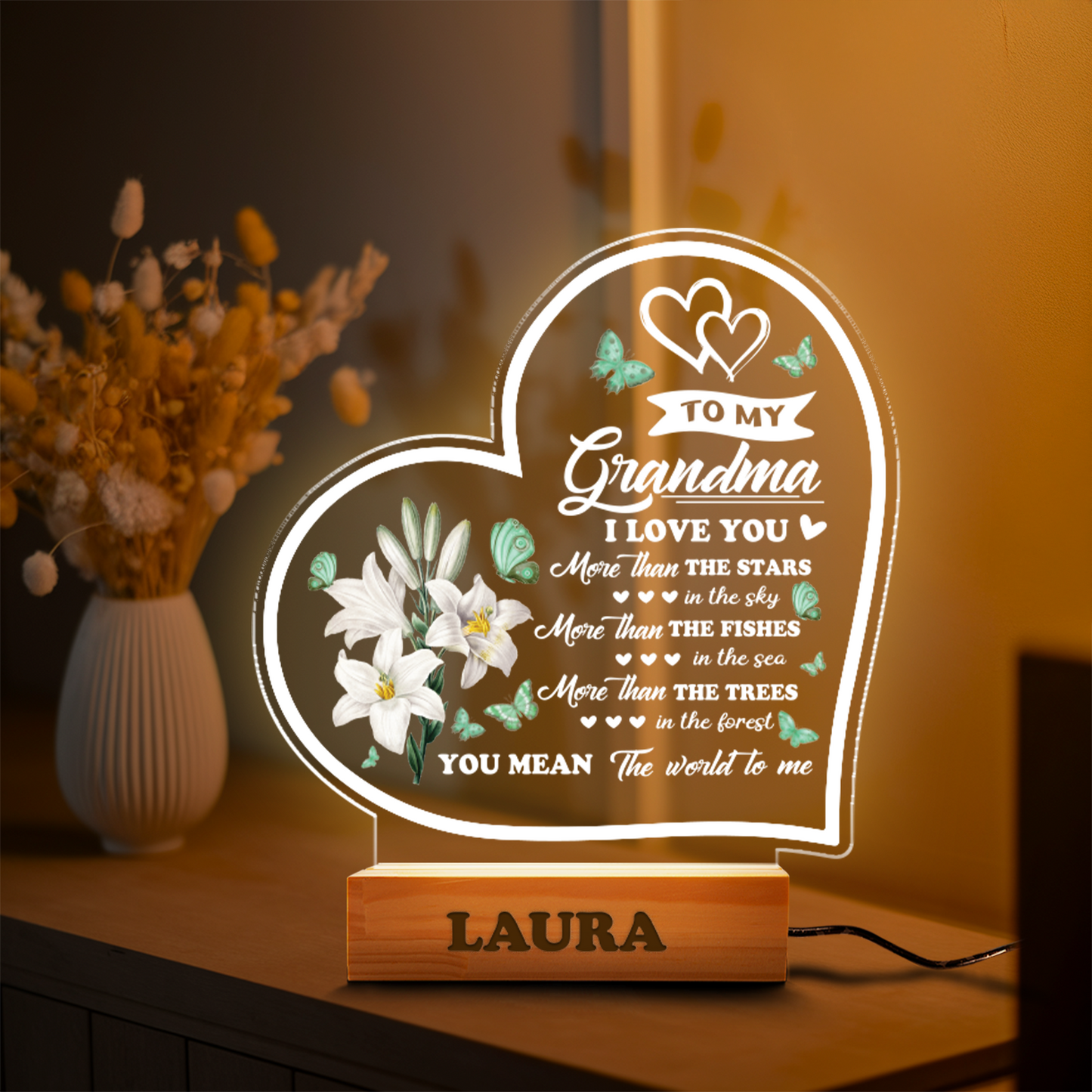 Aeluxlas Personalized Grandma Gifts from Grandkids, Night Light Gift For Nana, Mother's Day Gift, Gift for Grandma