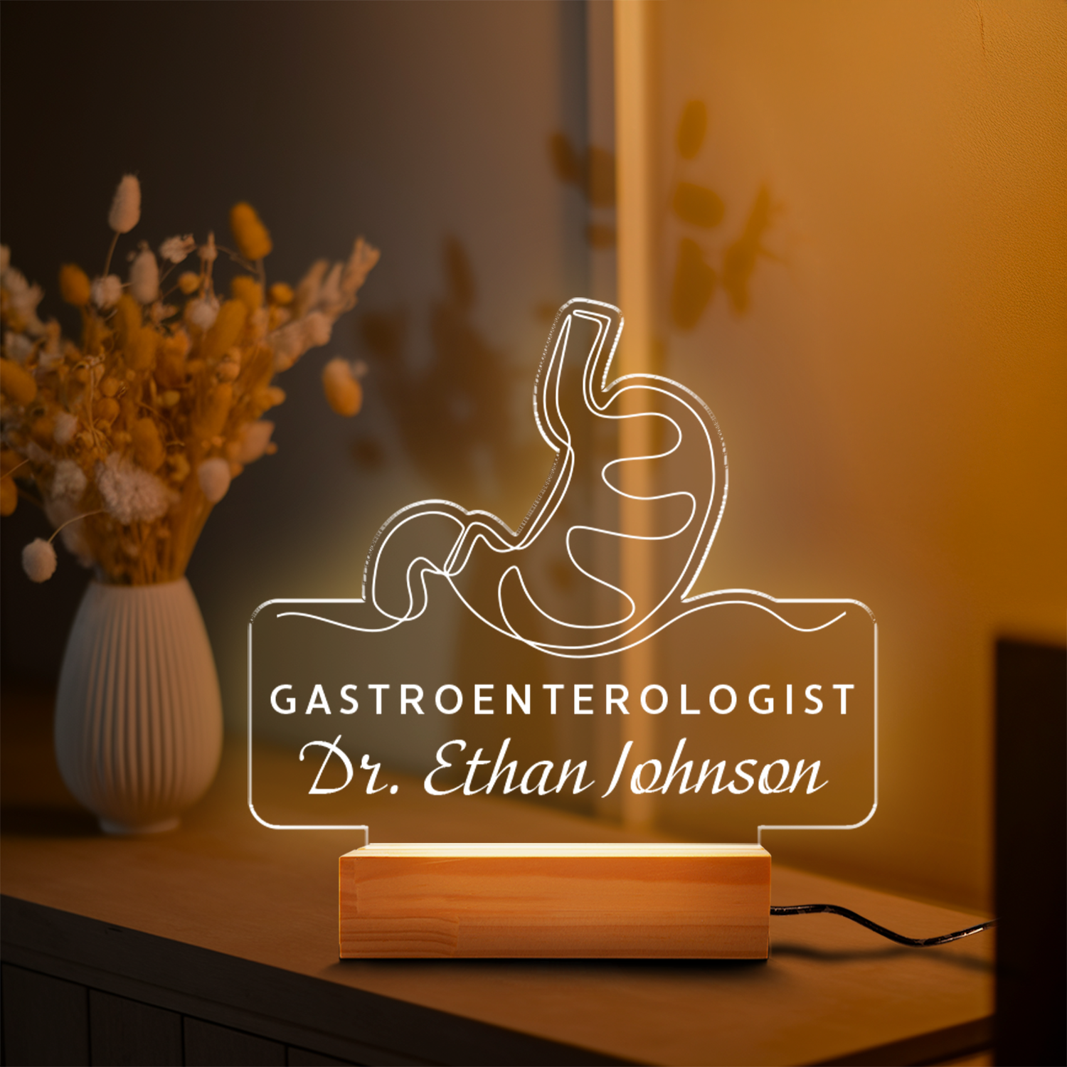 Aeluxlas Personalized Gastroenterologist Night Light,Custom Stomach Gifts,Perfect Medical Grad Gift,Stomach Led Light Gift for Gastroenterology