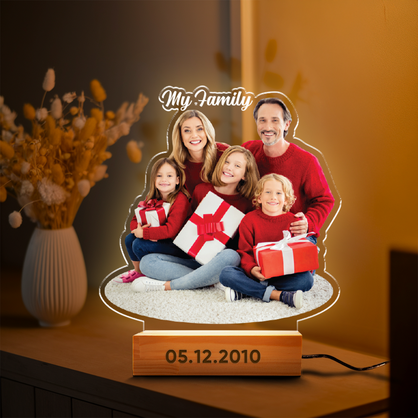 Aeluxlas Custom Photo Gifts, Family Picture Night Light, Mom Mother's Day Gifts, Personalized Photo Gift, Custom Photo Frame, Unique Family Gifts