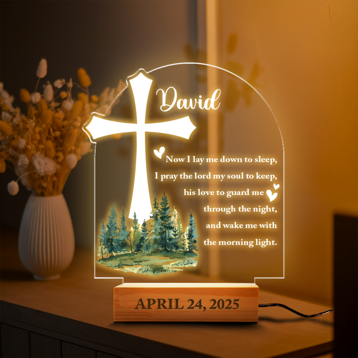 Aeluxlas Personalized Baptism Gift, Baby Boy Gift, Custom Kids Night Light, Dedicated Gift, Christening Gifts