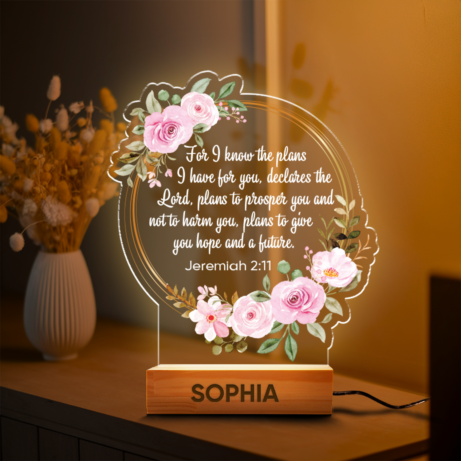 Aeluxlas Personalized Bible Verse LED light, Custom Favorite Bible Verse Gift, Christian Home Decor, Faith Based Decor, Religious LED Light
