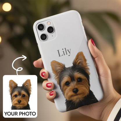 Custom Photo Pet Portrait Phone Case – Dog Face Picture Cover, Gift for Pet Owners, Memorial Keepsake THUC99
