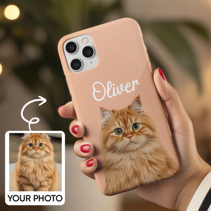 Custom Pet Cat Design Phone Case – Custom Printed Cat Portrait – Pet Keepsake THUC99M07