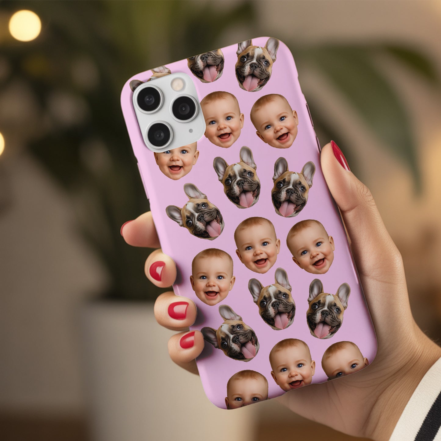 Custom Photo Baby Face Case for iPhone & Samsung – Cute Baby Pattern, Custom Phone Gift for Family THUC999
