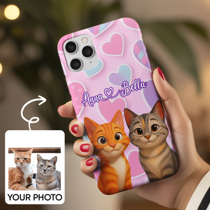 Custom Pet Cat Phone Case – Custom Photo Design Gift – Personalized Cat Face Cover THUC99M19