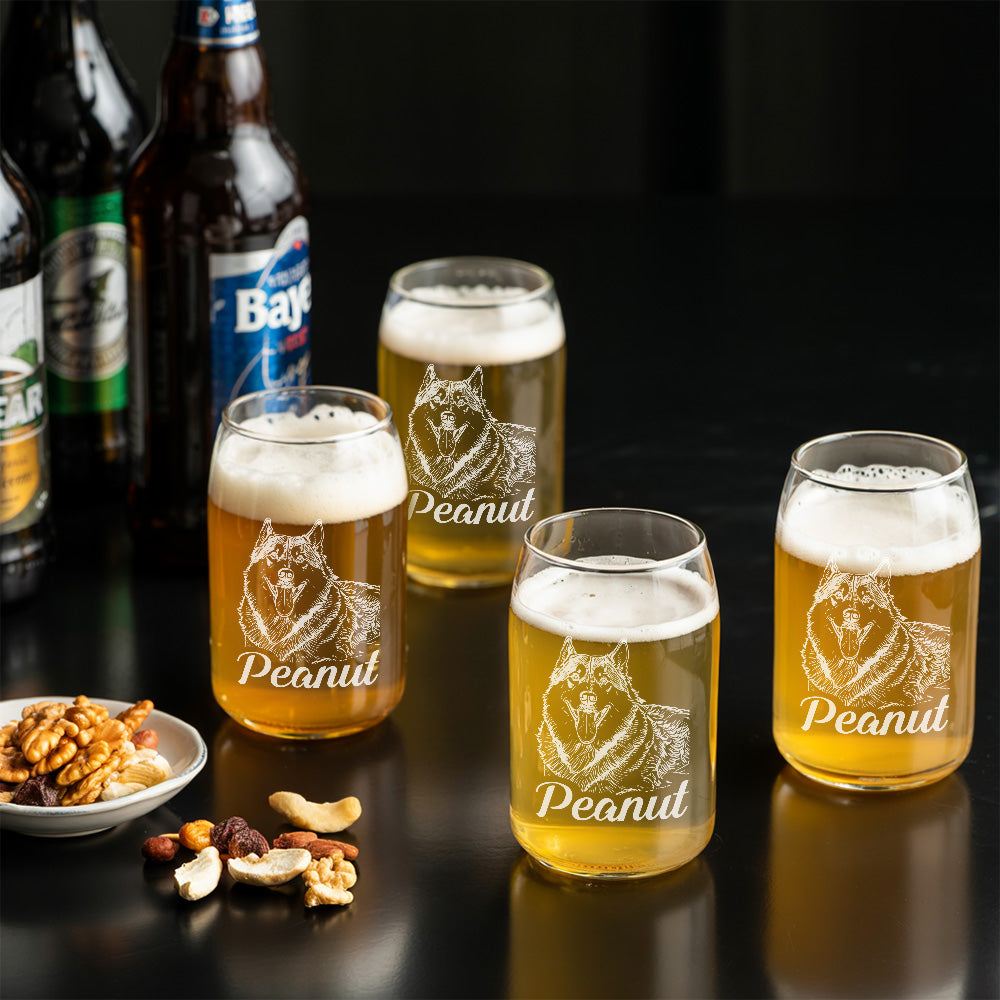 Custom Photo Pet Beer Glass, Personalized Gift for Pet Owners, Photo Beer Glass, Glass with Your Dog's Photo TNG170