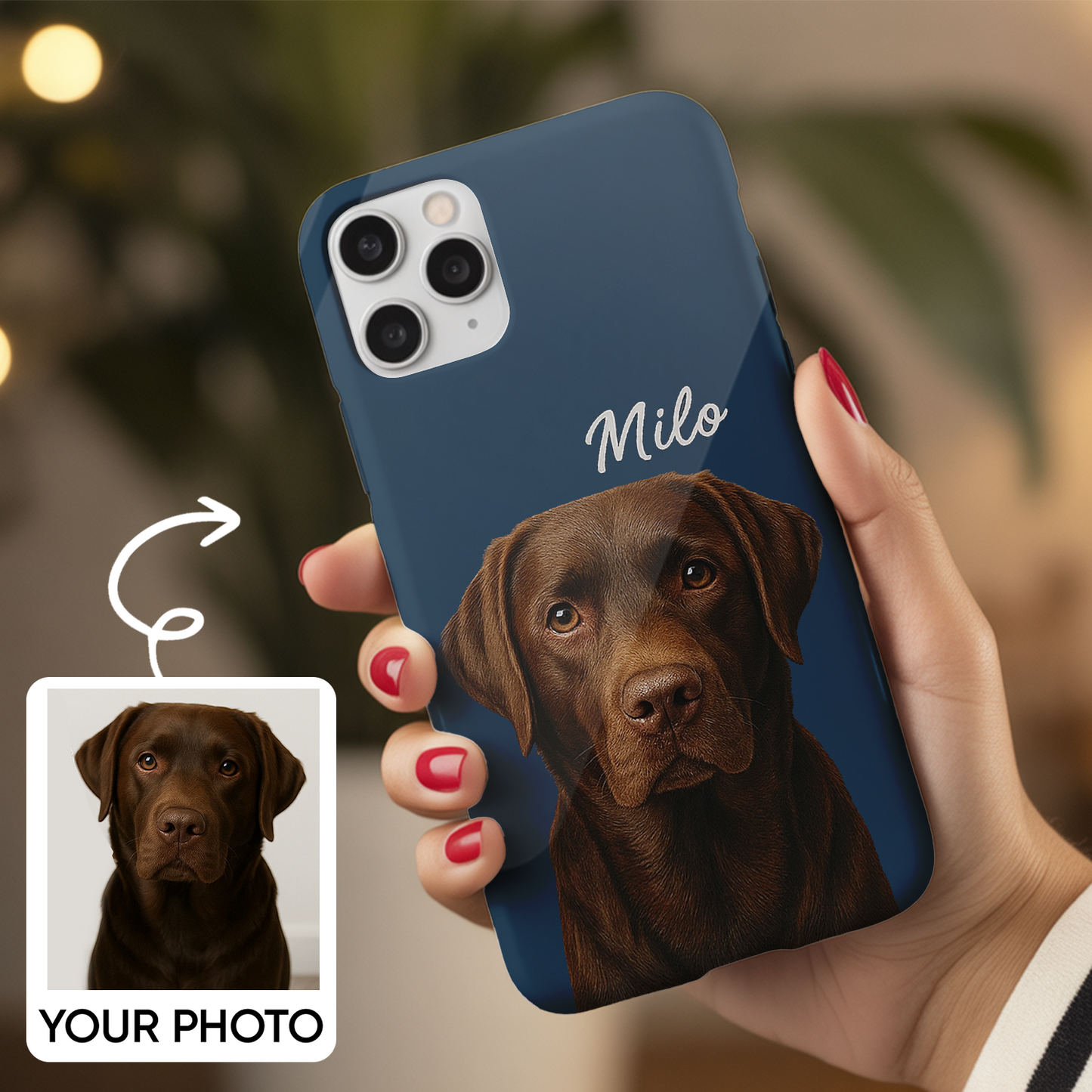 Custom Pet Face Phone Case – Personalized Animal Lover Gift, Dog or Cat Tribute Phone Cover THUC9902
