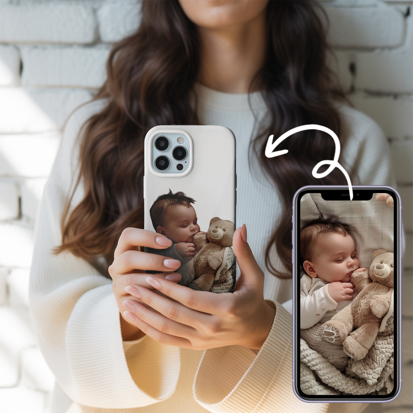 Custom Baby Photo Phone Case – Baby Face Design, Personalized Phone Cover for Parents, Grandparents & Baby Showers THUC9911