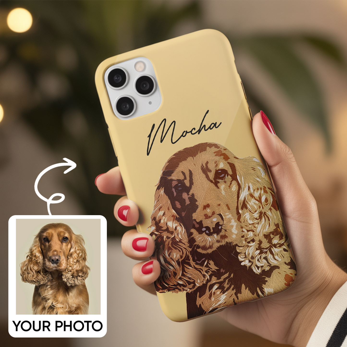 Custom Pet Photo Phone Case, Custom Dog Face Phone Case, Gift for Dog Lover, Pet Memorial, Animal Lovers TNGP008