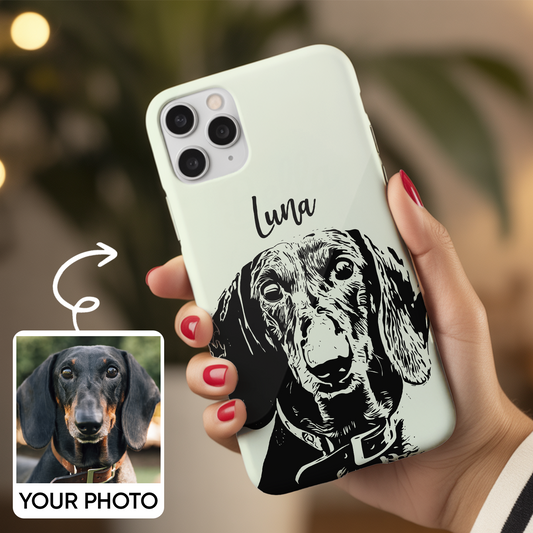 Custom Pet Photo Phone Case, Custom Dog Face Phone Case, Gift for Dog Lover, Pet Memorial, Animal Lovers TNGP016