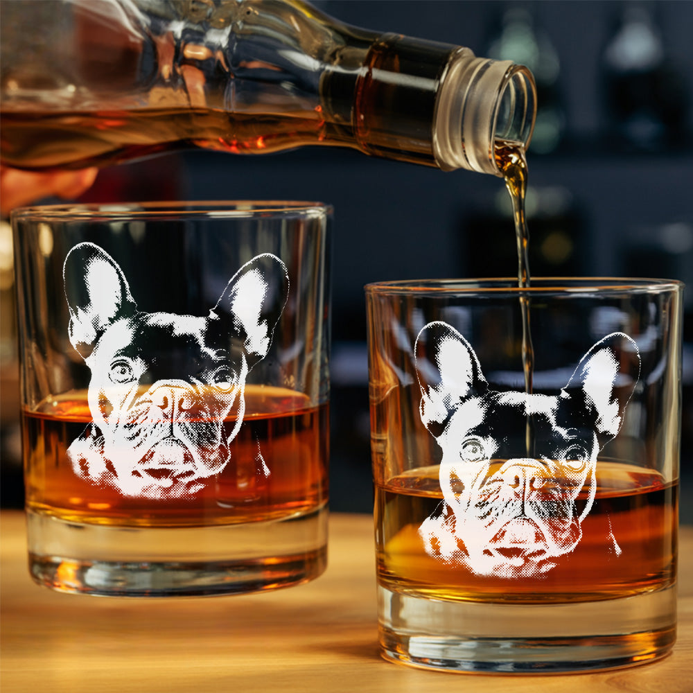 Custom Dog Lover Gift – Custom Photo & Name Whiskey Glass 11oz – Personalized Barware THUC99WP03