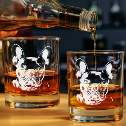 Custom Dog Lover Gift – Custom Photo & Name Whiskey Glass 11oz – Personalized Barware THUC99WP03