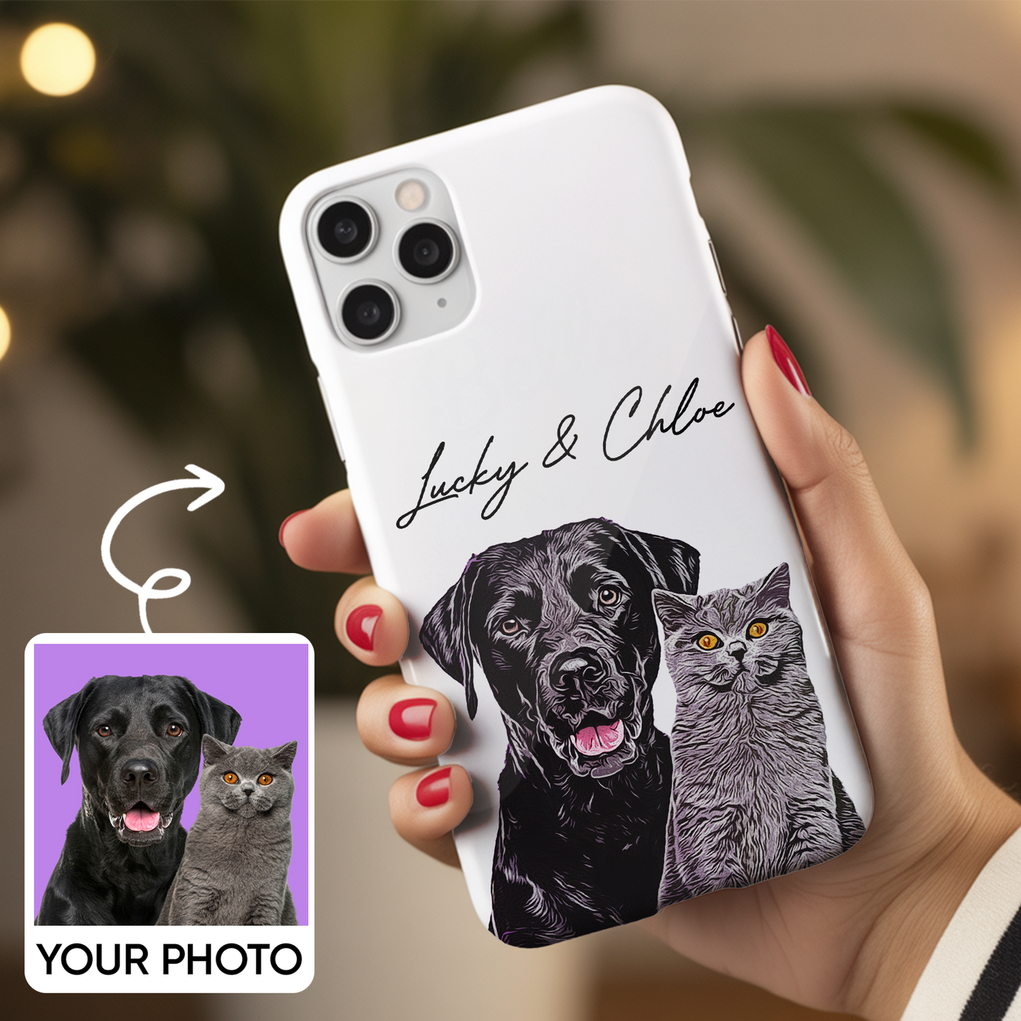 Custom Pet Photo Phone Case, Custom Dog Face Phone Case, Gift for Dog Lover, Pet Memorial, Animal Lovers TNGP012