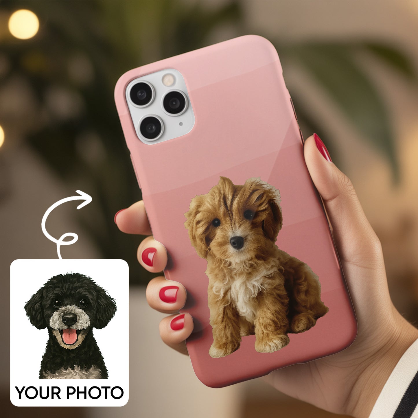 Custom Pet Picture Phone Case – Personalized Dog Lover Gift, Animal Memorial Phone Cover Pet Memorial, Animal Lovers
