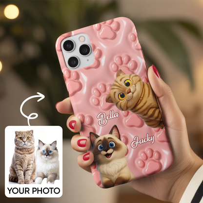 Custom Pet Cat Photo Phone Case – Custom Photo Unique Gift for Cat Mom or Dad THUC99M08