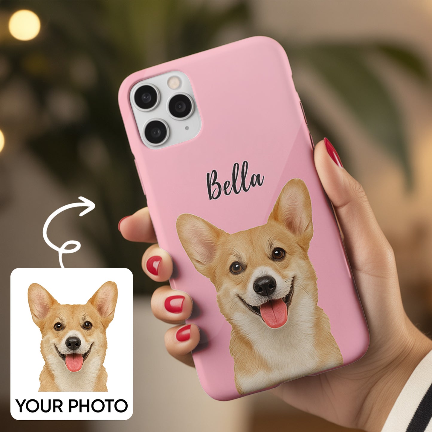 Custom Pet Photo Phone Case, Custom Dog Face Phone Case, Gift for Dog Lover, Pet Memorial, Animal Lovers