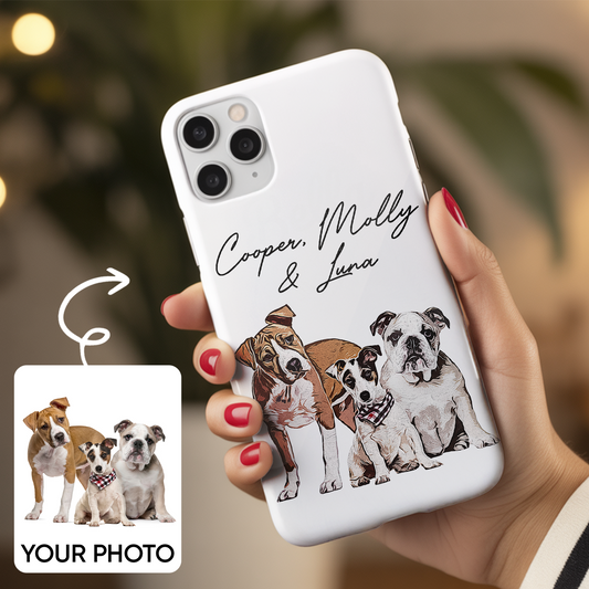 Custom Pet Photo Phone Case, Custom Dog Face Phone Case, Gift for Dog Lover, Pet Memorial, Animal Lovers TNGP011