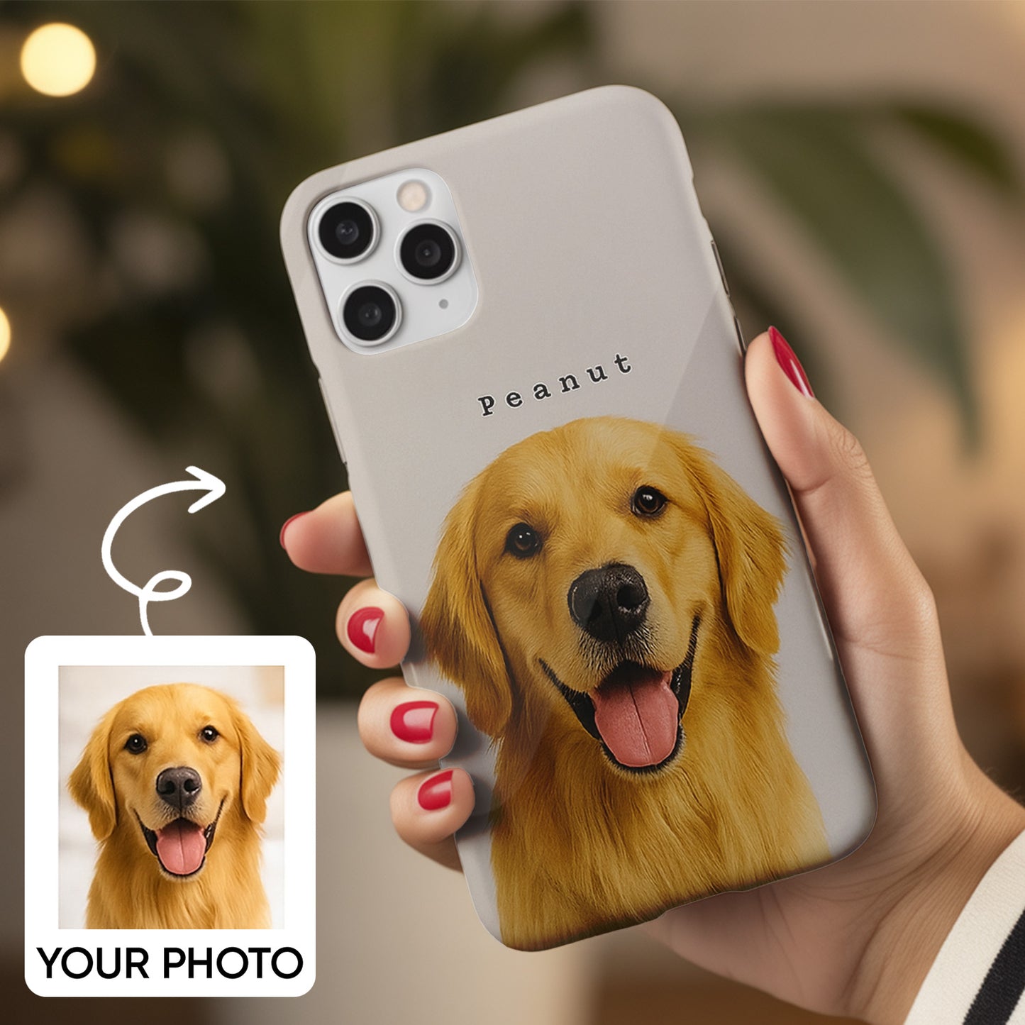 Custom Pet Photo Phone Case – Personalized Dog Face Phone Cover, Gift for Pet Lovers, Memorial KeepsakeTHUC99