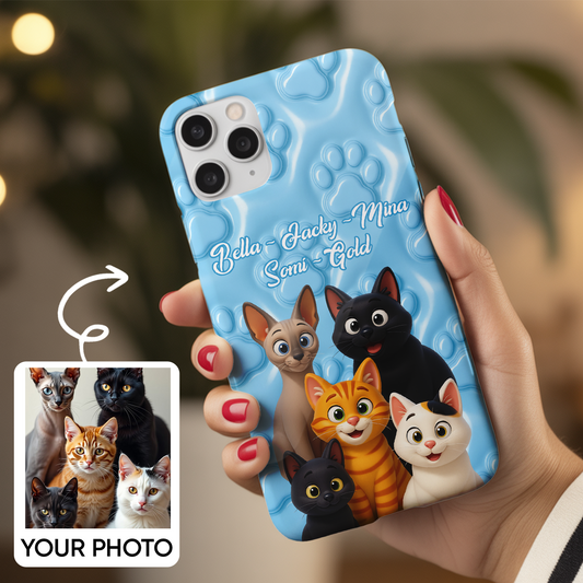 Custom Pet Cat Photo Phone Case – Custom Photo Unique Gift for Cat Mom or Dad THUC99M09