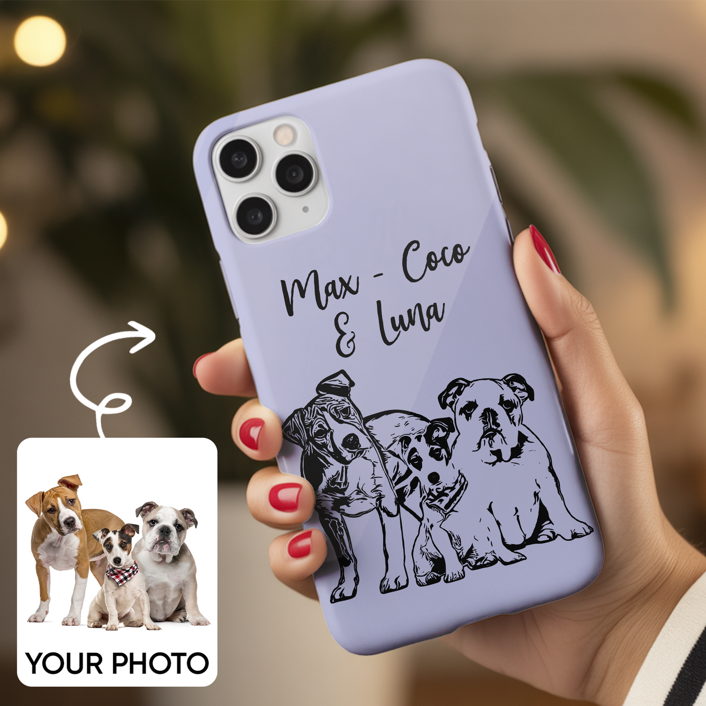 Custom Pet Photo Phone Case, Custom Dog Face Phone Case, Gift for Dog Lover, Pet Memorial, Animal Lovers TNGP020