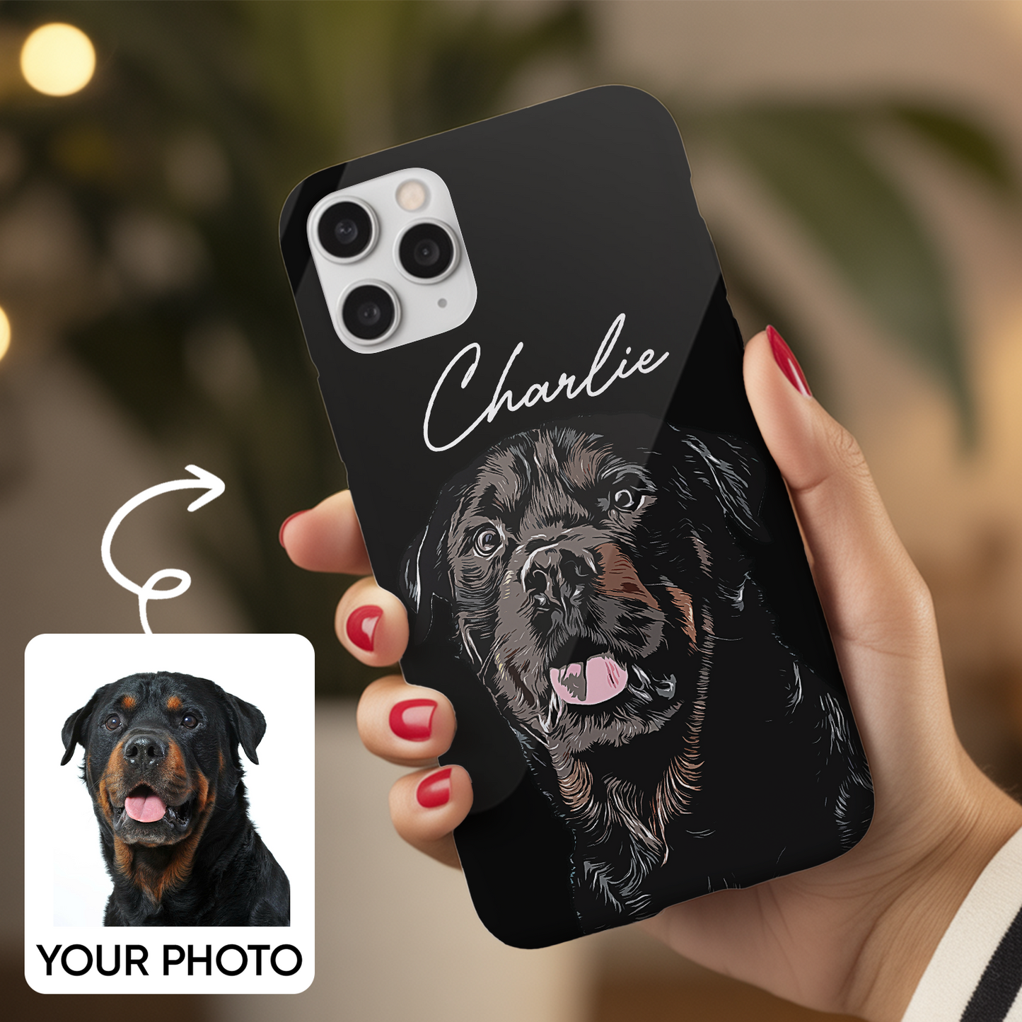 Custom Pet Photo Phone Case, Custom Dog Face Phone Case, Gift for Dog Lover, Pet Memorial, Animal Lovers TNGP006