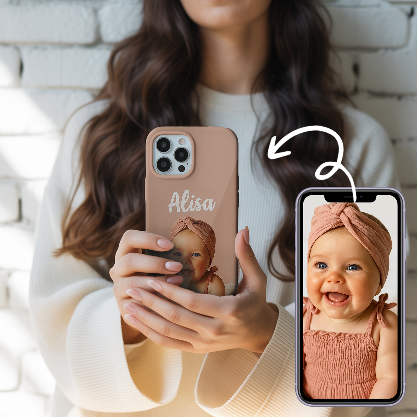 Custom Photo Baby Face Phone Cover – Cute and Funny Baby Pattern, Personalized Case for Family and Friends THUC9919