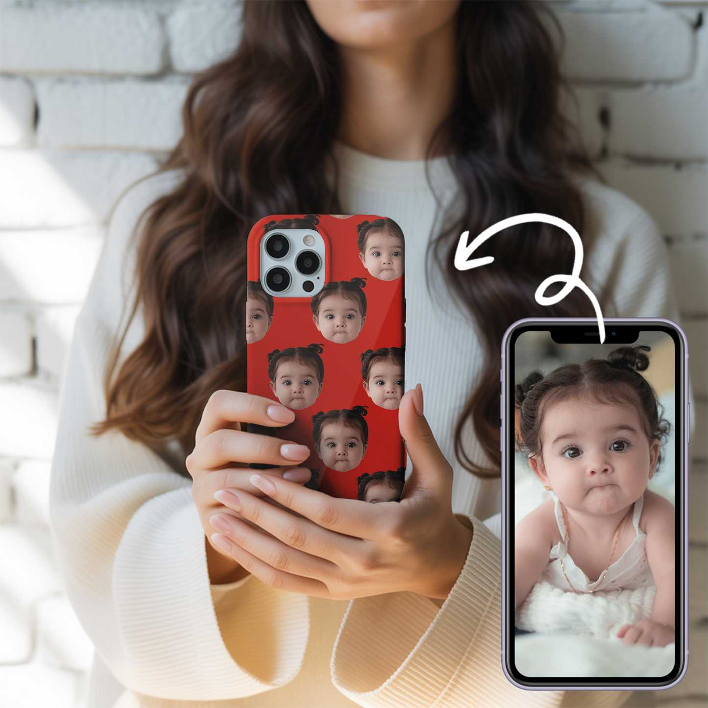 Custom Photo Baby Case – Personalized Baby Face Pattern Phone Cover, Unique Gift for Moms, Dads, and Grandparents THUC9916