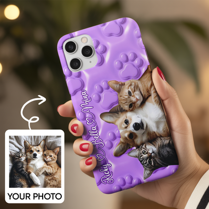 Custom Pet Cat Phone Case – Pet Portrait Case for Cat Dads and Moms – Custom Gift Idea THUC99M17