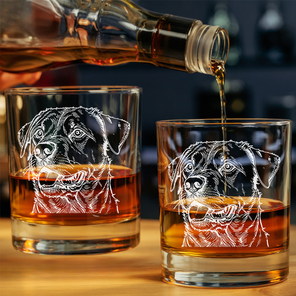 Personalized Dog Whiskey Glass 11oz – Custom Pet Photo & Name – Gift for Dog Owner THUC99WP06