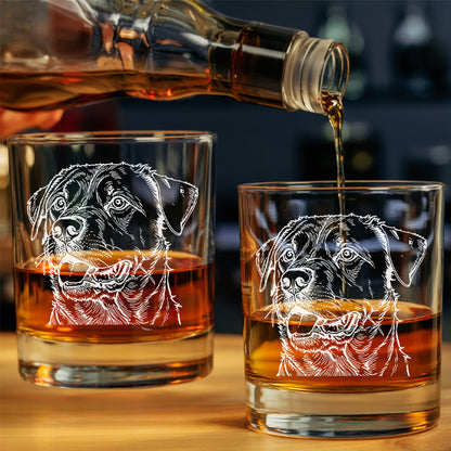 Personalized Dog Whiskey Glass 11oz – Custom Pet Photo & Name – Gift for Dog Owner THUC99WP06