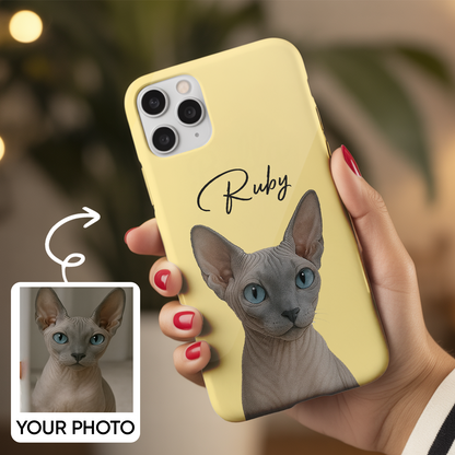 Custom Pet Cat Lover Phone Case – Custom Cat Photo Gift – Personalized Cat Cover THUC99M12