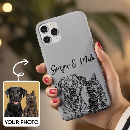 Custom Pet Photo Phone Case, Custom Dog Face Phone Case, Gift for Dog Lover, Pet Memorial, Animal Lovers TNGP021