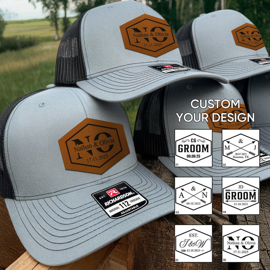Custom Wedding Hat For Groom, Groom Hat, Groomsman Hats, Custom Name Hat, Custom Bride Groom Hat, Wedding Party Hat Custom Date Hat