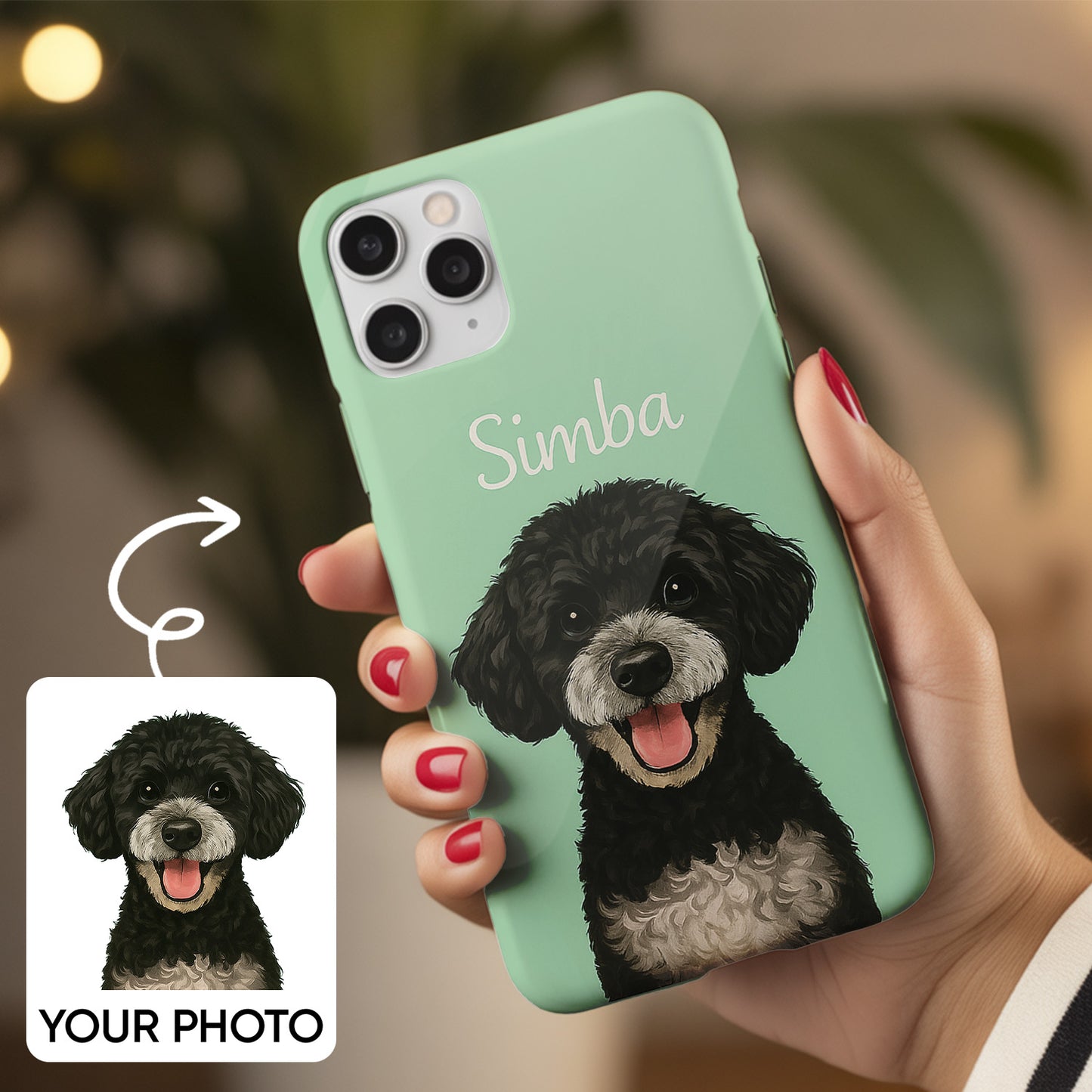 Custom Pet Face Phone Case – Personalized Dog Picture Case, Pet Lover Gift, Animal Memorial