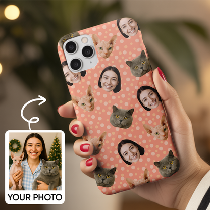 Custom Pet Cat Face Case – Personalized Cat Gift – Cute Cat Phone Cover THUC99M06