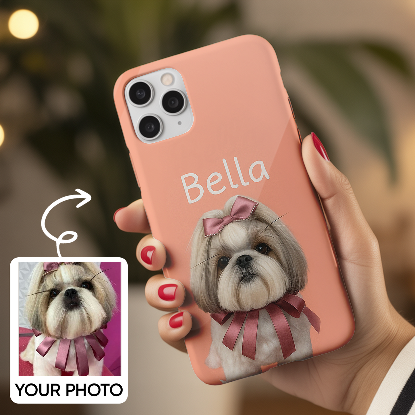 Custom Pet Phone Case – Dog or Cat Face Printed, Pet Loss Gift, Animal Lover Keepsake THUC9905