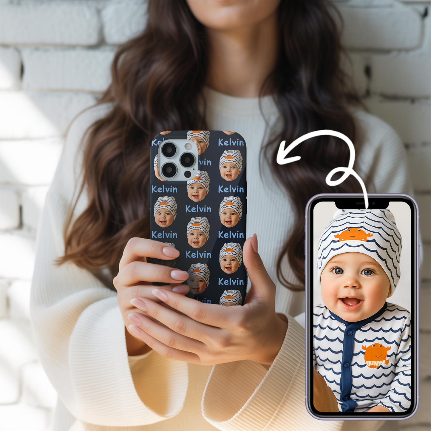 Custom Photo Baby Face Phone Case – Adorable Baby Design, Personalized Gift for Mom and Dad THUC9921