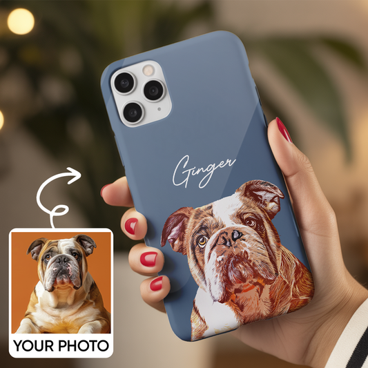 Custom Pet Photo Phone Case, Custom Dog Face Phone Case, Gift for Dog Lover, Pet Memorial, Animal Lovers TNGP002