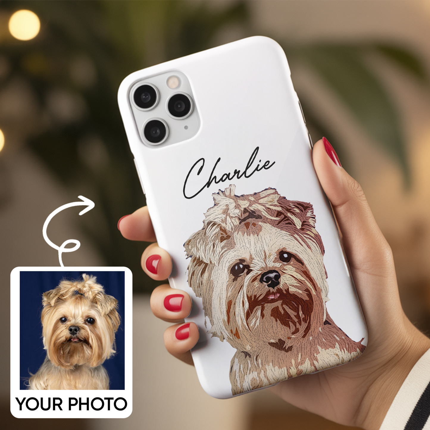 Custom Pet Photo Phone Case, Custom Dog Face Phone Case, Gift for Dog Lover, Pet Memorial, Animal Lovers TNGP007