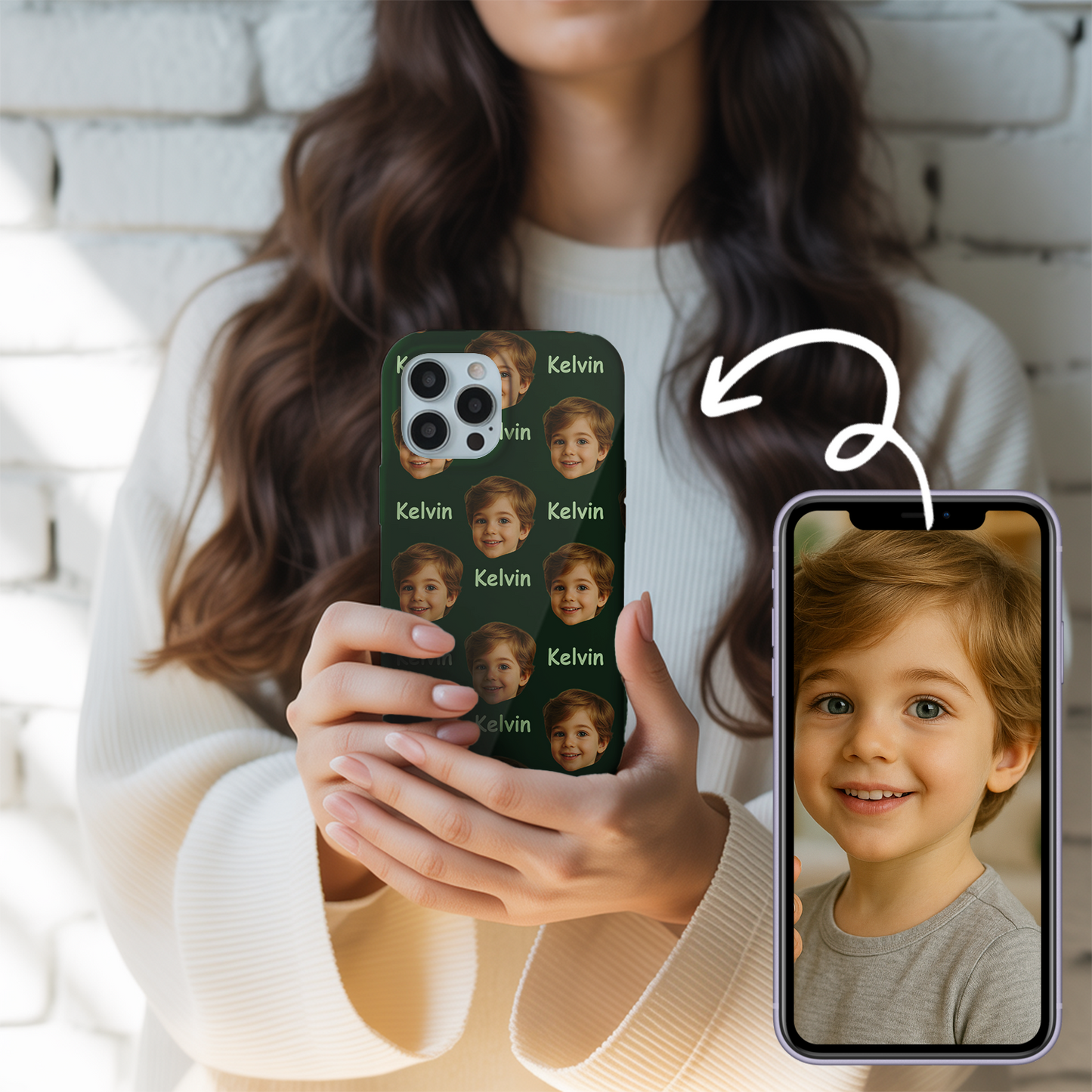 Custom Photo Baby Face Case – Personalized Pattern Phone Case with Baby's Picture, Great for Baby Shower Gifts THUC9917