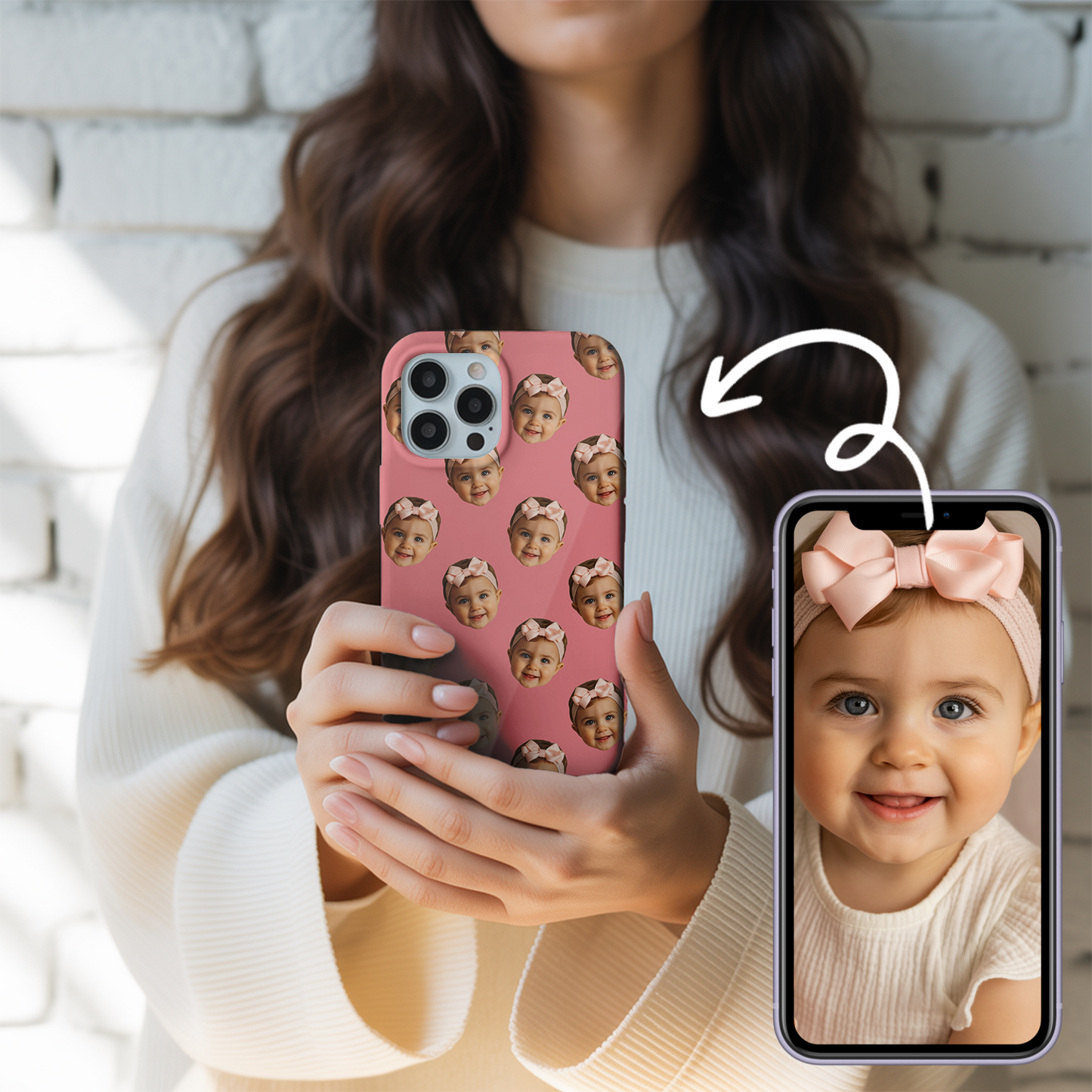 Custom Baby Face Phone Case – Create a Unique Pattern Using Your Baby’s Picture, Perfect Keepsake Gift for New Parents THUC9912