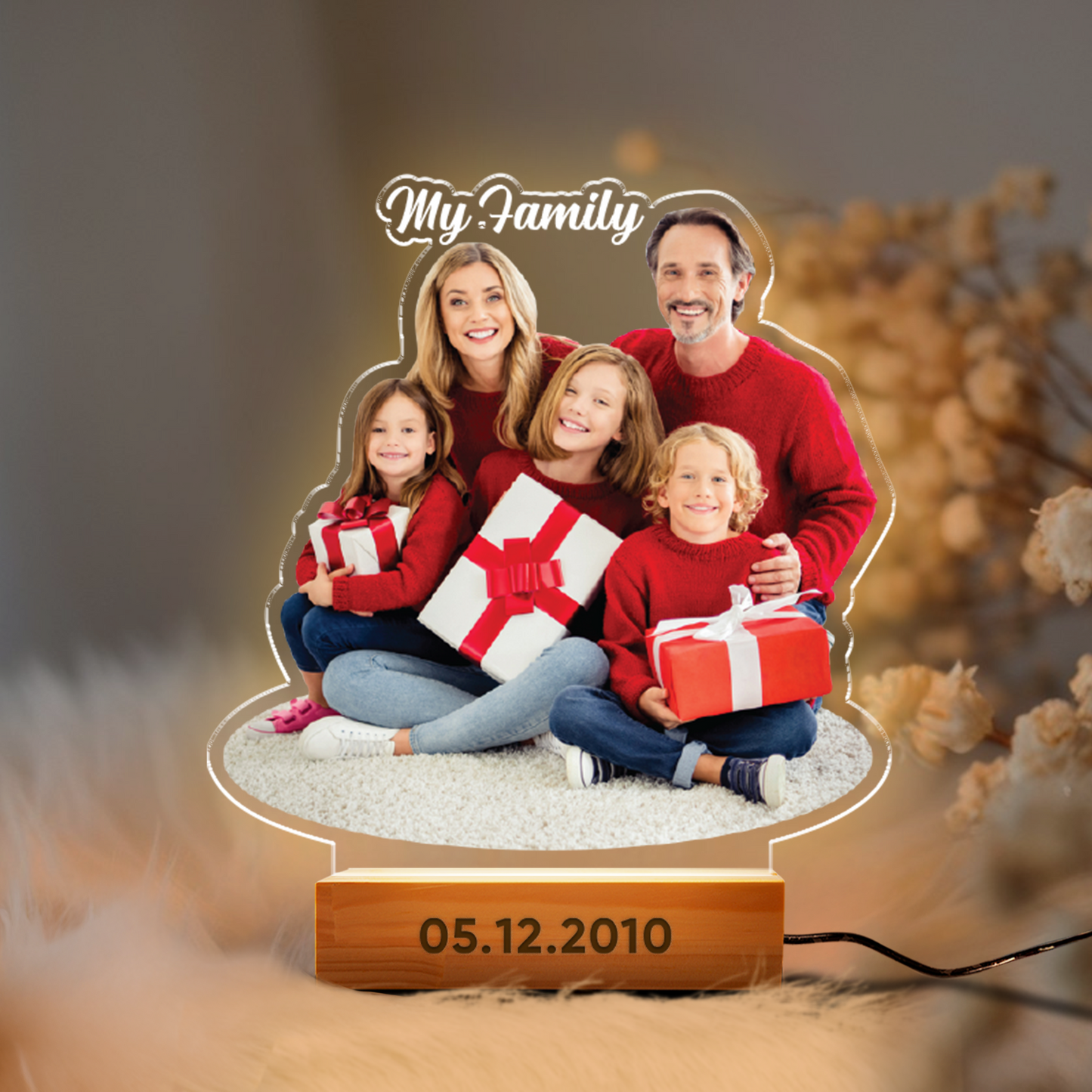 Aeluxlas Custom Photo Gifts, Family Picture Night Light, Mom Mother's Day Gifts, Personalized Photo Gift, Custom Photo Frame, Unique Family Gifts