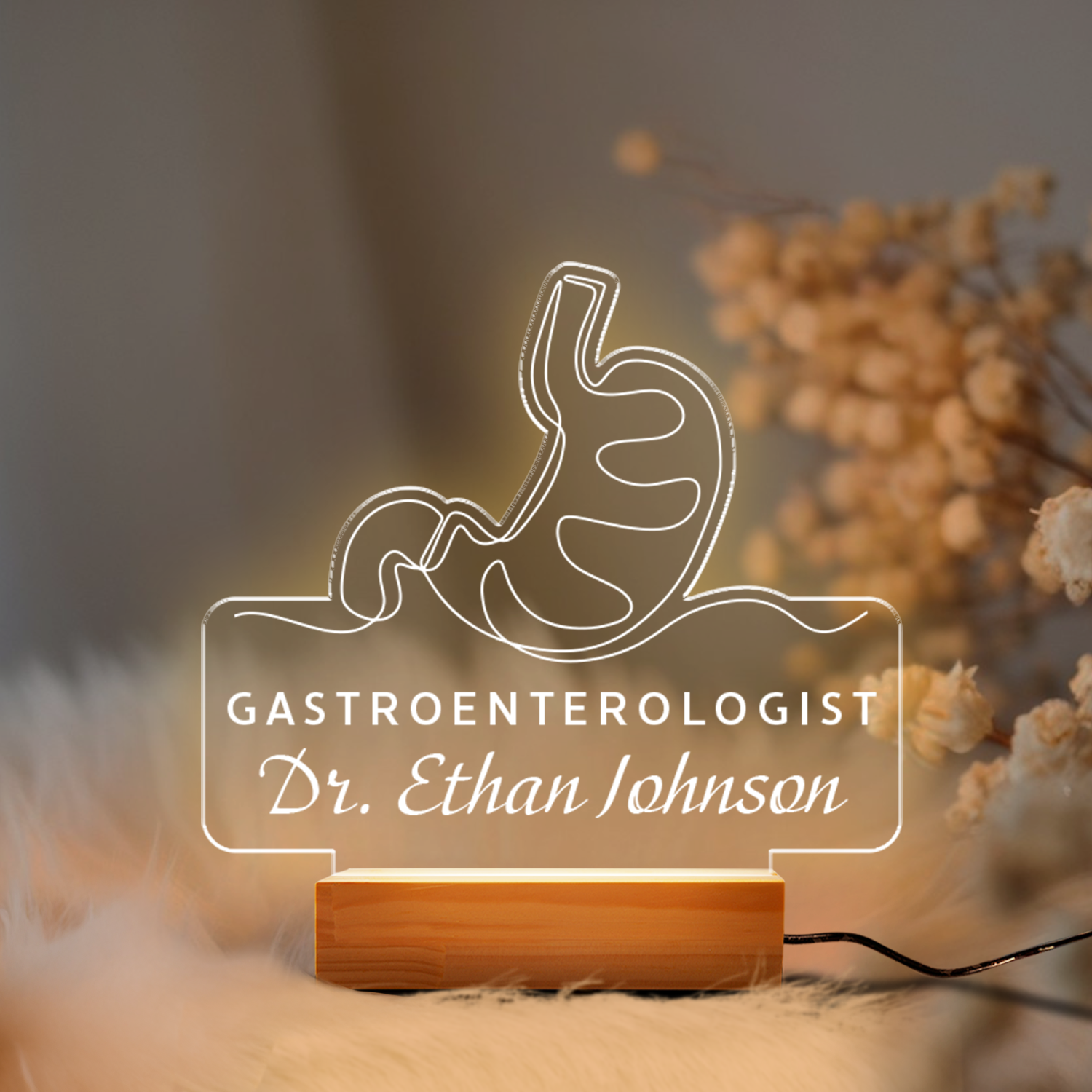 Aeluxlas Personalized Gastroenterologist Night Light,Custom Stomach Gifts,Perfect Medical Grad Gift,Stomach Led Light Gift for Gastroenterology