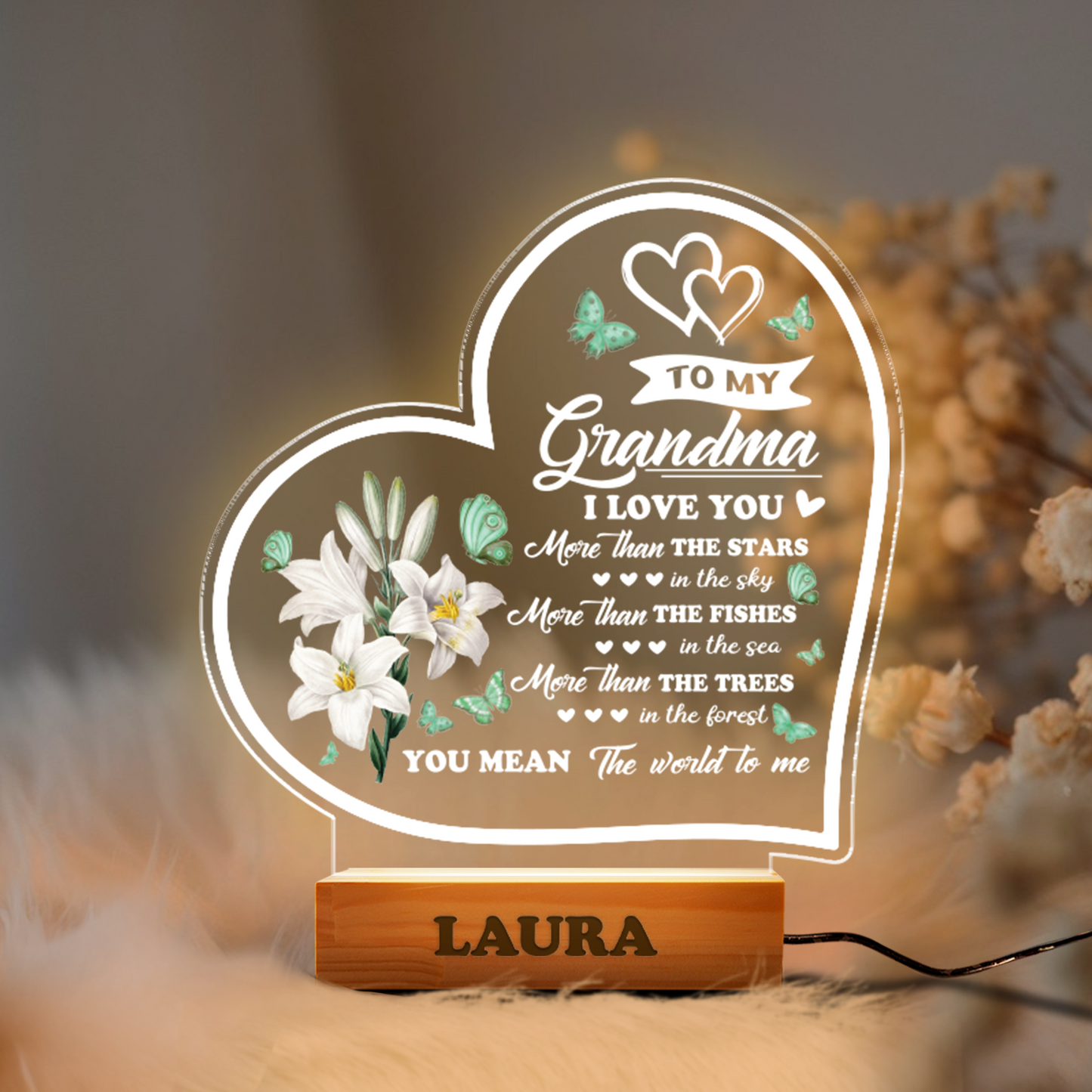 Aeluxlas Personalized Grandma Gifts from Grandkids, Night Light Gift For Nana, Mother's Day Gift, Gift for Grandma