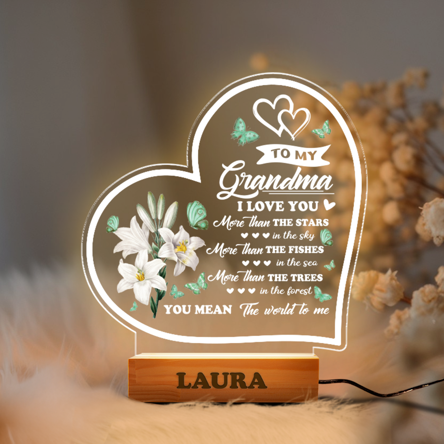 Aeluxlas Personalized Grandma Gifts from Grandkids, Night Light Gift For Nana, Mother's Day Gift, Gift for Grandma