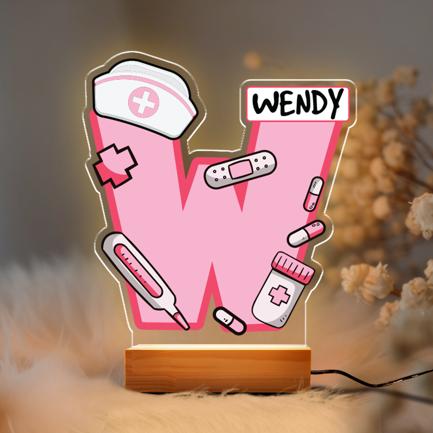 Aeluxlas Nurse Letter Night Light, Nurse Appreciation, Nurse Graduation Gift, Nurse Personalized Gift