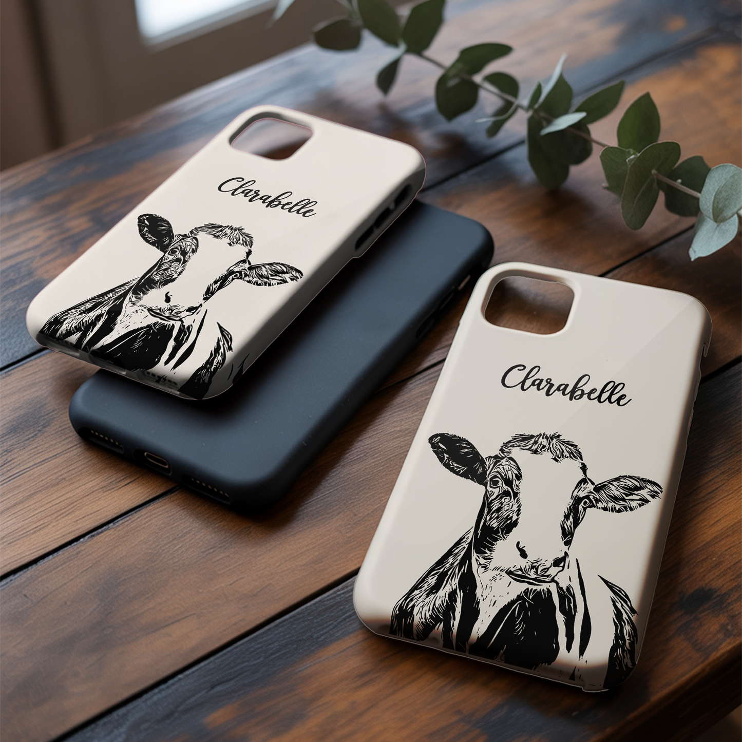 Custom Pet Photo Phone Case, Custom Cow Face Phone Case, Gift for Cow Lover, Pet Memorial, Animal Lovers TNGP023
