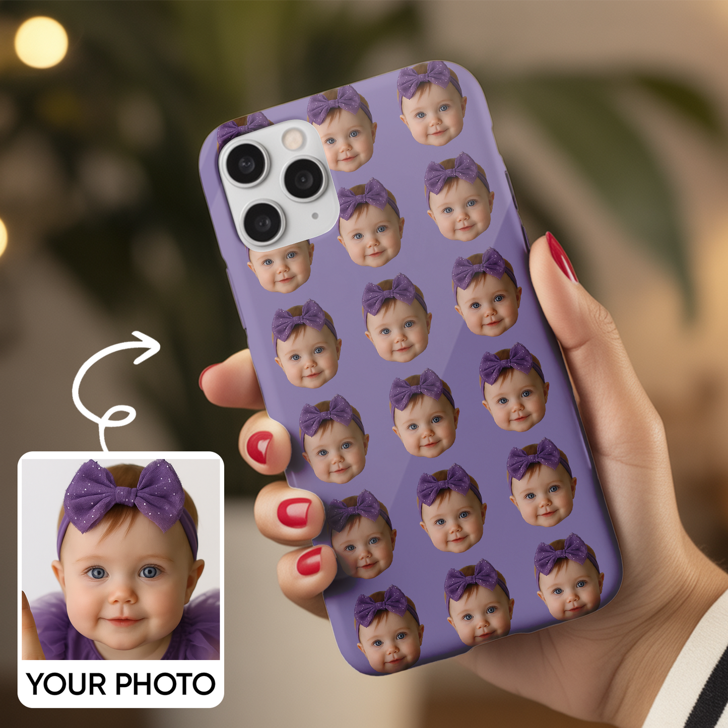 Custom Photo Baby Face Case – Personalized Cute Baby Cover, Funny Gift for Parents and Grandparents THUC9920